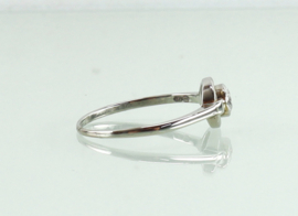 Art Deco witgouden platina ring oud slijpsel diamant