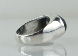 Vintage zilveren ring met mosagaat