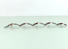 Zilveren armband palmbladeren met carneool