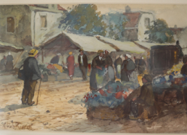 Adriaan de la Rivière (1857-1941), markttafereel