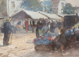 Adriaan de la Rivière (1857-1941), markttafereel