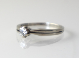 Vintage witgouden ring met diamant