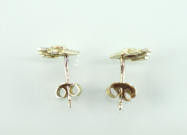 Antieke Art Deco gouden oorknoppen robijn diamant