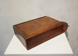 Antieke houten schooltas