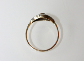 Antieke gouden Art Deco ring met roosdiamanten