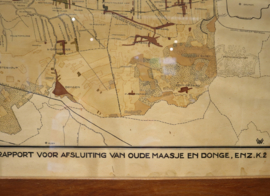 Oude kaart bodemgebruik Oude Maasje en de Donge