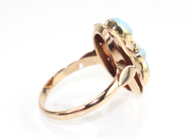 Vintage gouden ring met prachtige opalen