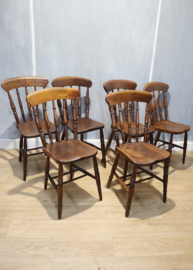 Set van 6 antieke Windsorstoelen