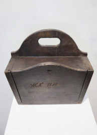 Antieke houten schooltas