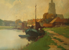 Schilderij boot in vaart