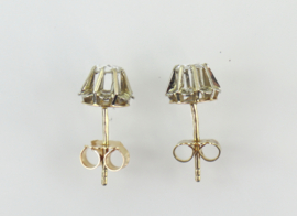 Antieke 18 karaat gouden oorbellen roosdiamant