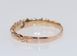 Antieke roségouden ring met 7 diamanten