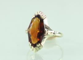 Art Deco gouden ring met citrien