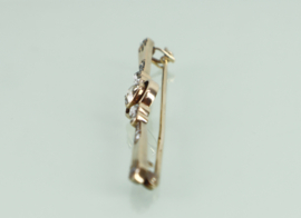 Gouden broche roosdiamanten Art Deco ca. 1910