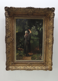 Schilderij vrouw, Albert Neuhuys (1844-1914).