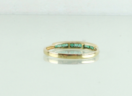 Gouden ring rijring 18 karaat met smaragd