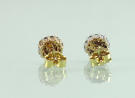 Gouden oorknoppen pavé gezet briljant geslepen diamantjes