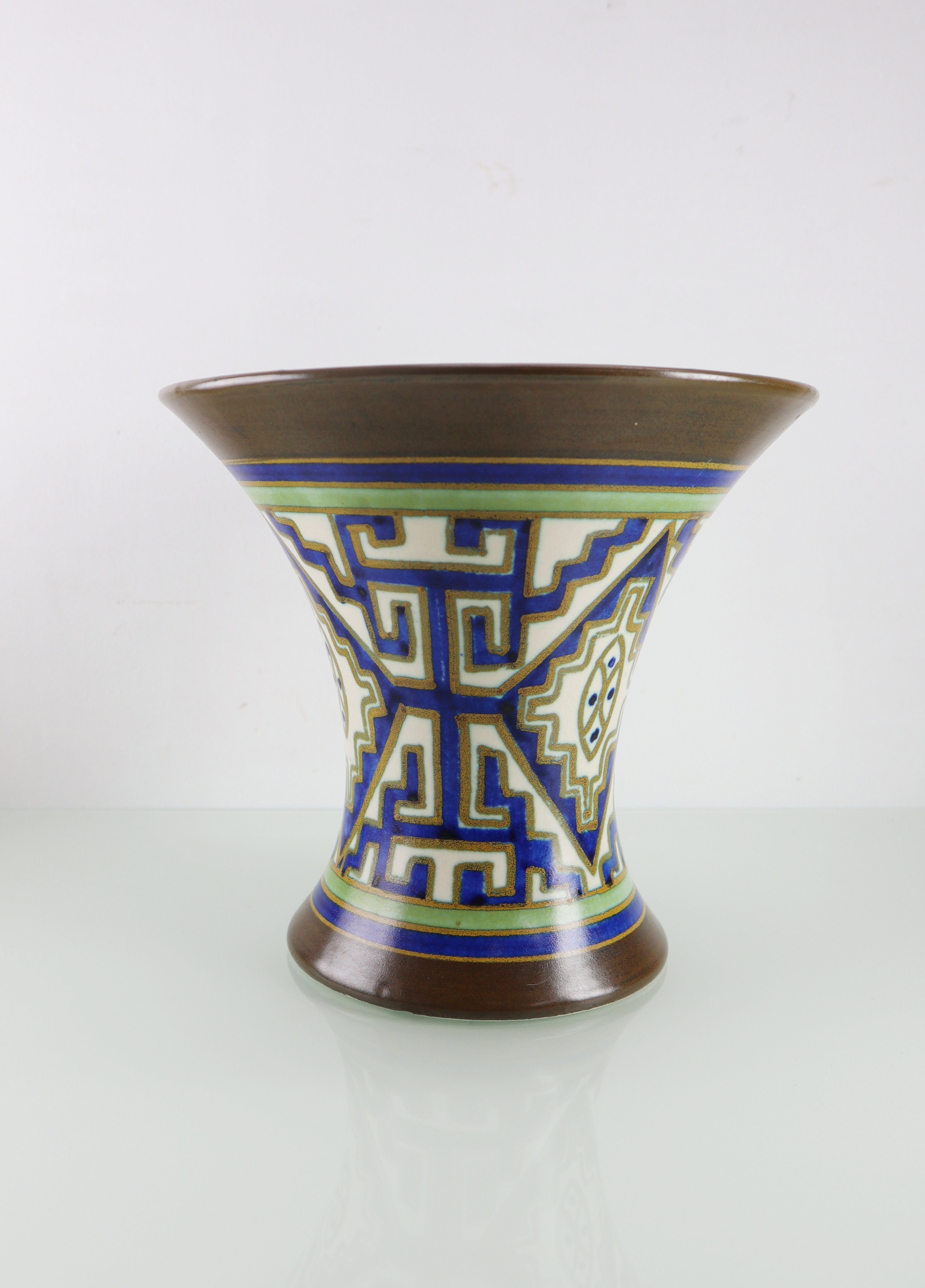 Art Deco Gouda plateel vaas, Sungam 1926