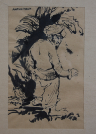 Anton Pieck (1895-1987) inkttekening oosterse figuur
