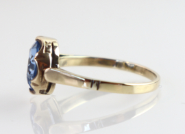 Vintage 14 karaat gouden ring met blauwe spinel