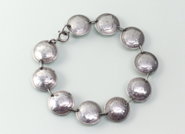 Zilveren dubbeltjes armband Wilhelmina 1936 t/m 1939
