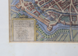 Antieke gravure stadsplattegrond Hoorn 17e eeuw