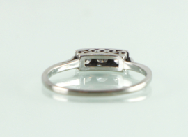 Vintage witgouden ring rijring met drie briljanten