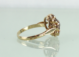 Vintage gouden ring met oranje saffieren