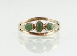 Vintage gouden ring met jade, jaren ‘60/’70