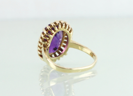 Vintage gouden ring grote amethist