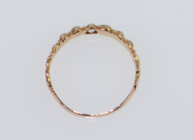 Antieke roségouden ring met 7 diamanten
