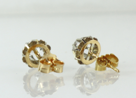 Antieke 18 karaat gouden oorbellen roosdiamant