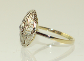 Antieke gouden Art Deco ring met oudslijpsel diamant