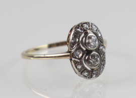 Art Deco gouden ring met diamant, ca. 1910