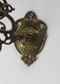 Set Jugendstil pianokandelaars, wandkandelaars