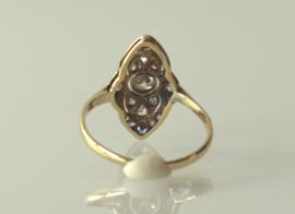 Art Deco gouden ring met oudslijpsel diamanten, ca. 1910