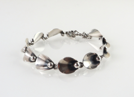 Vintage Deense zilveren armband blaadjes Niels Erik From