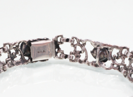 Zilveren armband met hangertje rozen Theodor Klotz (Teka) jaren ‘70