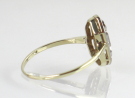 Antieke gouden ring met robijn en diamanten, ca. 1910