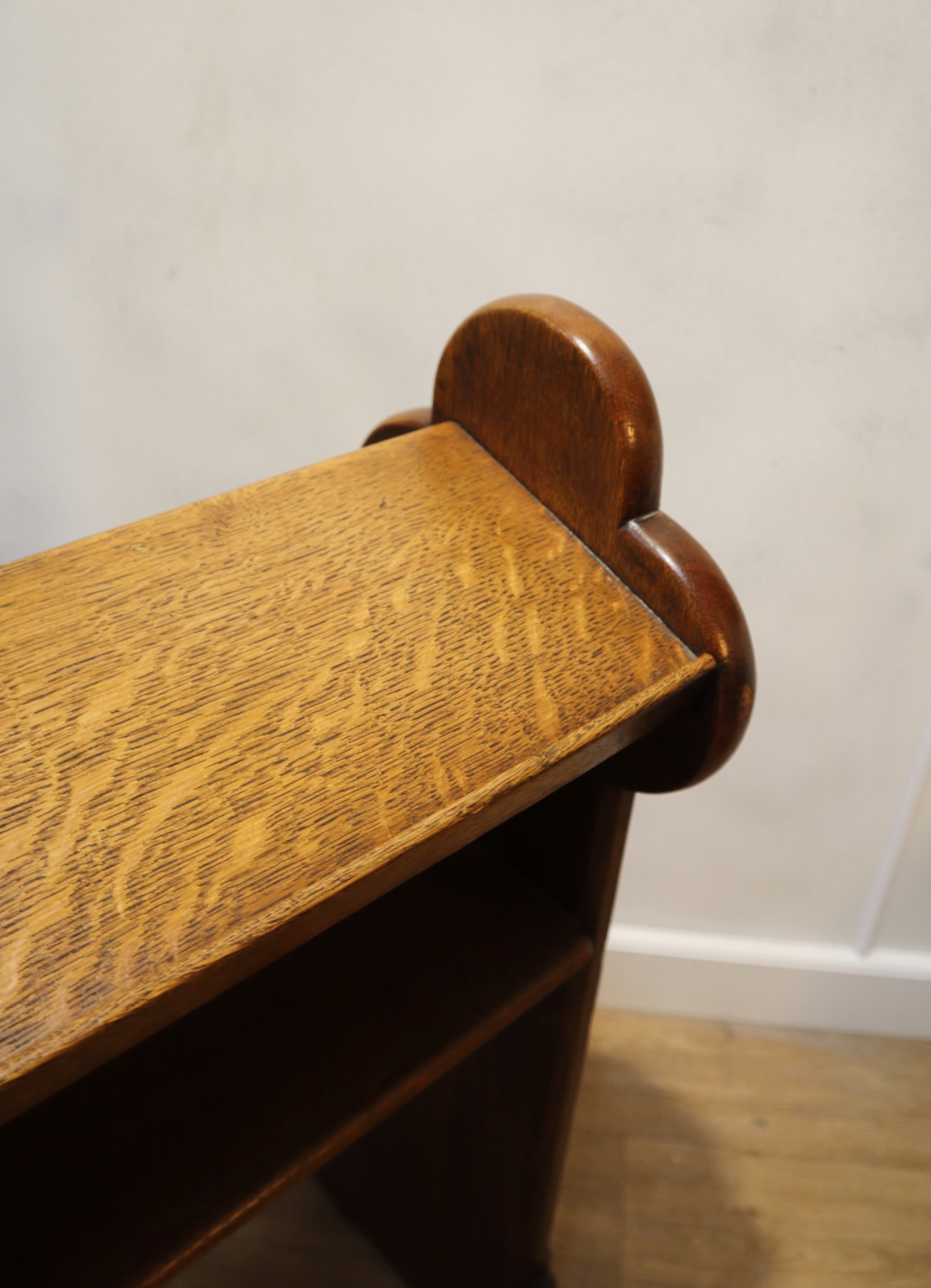 Antieke eikenhouten kerkbank
