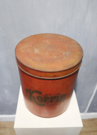 Groot antiek koffieblik