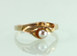 Vintage gouden ring parel Lapponia, 1979