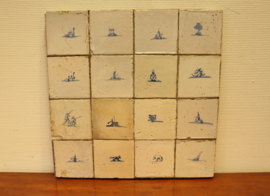 Antieke Delfs blauwe tegels, tableau.