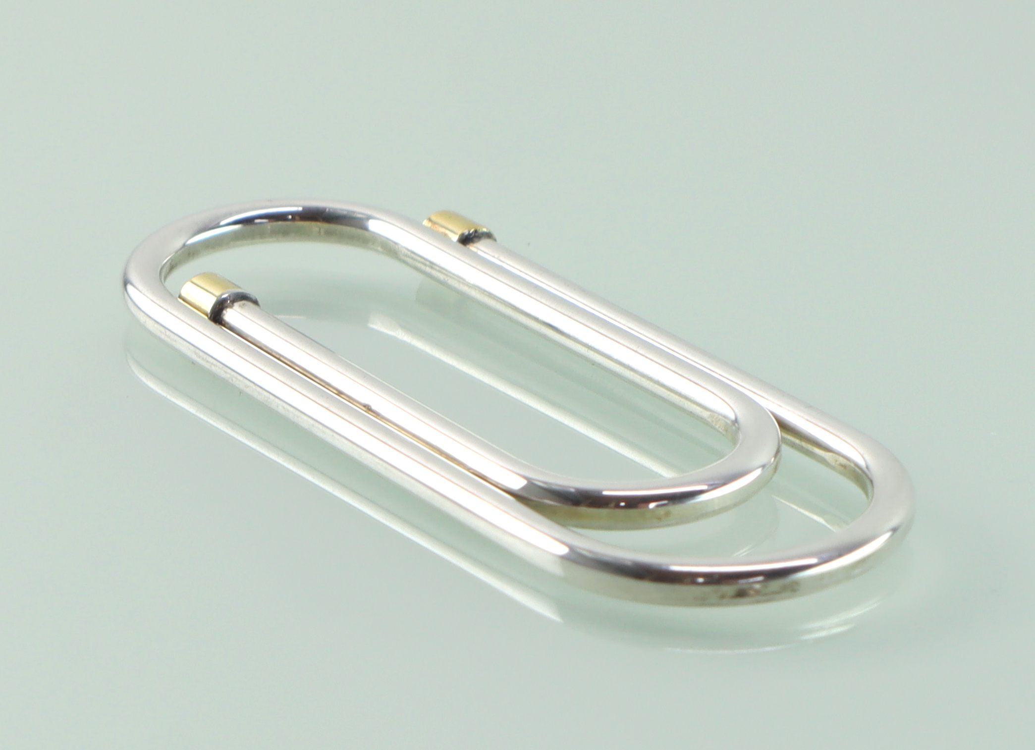 Vintage zilveren geldclip / paperclip Franz Scheurle 1970
