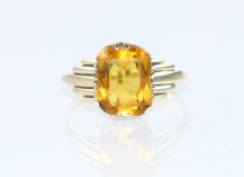 Antieke Art Deco gouden ring met citrien