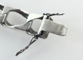 Vintage zilveren armband met bewerkte schakels