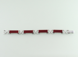 Vintage zilveren armband carneool Franz Scheurle