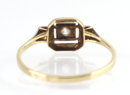 Art Deco gouden ring met roosdiamanten
