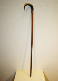 Antieke wandelstok met handvat geitenkop