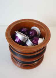 Antieke houten tabakspot, 19e eeuw